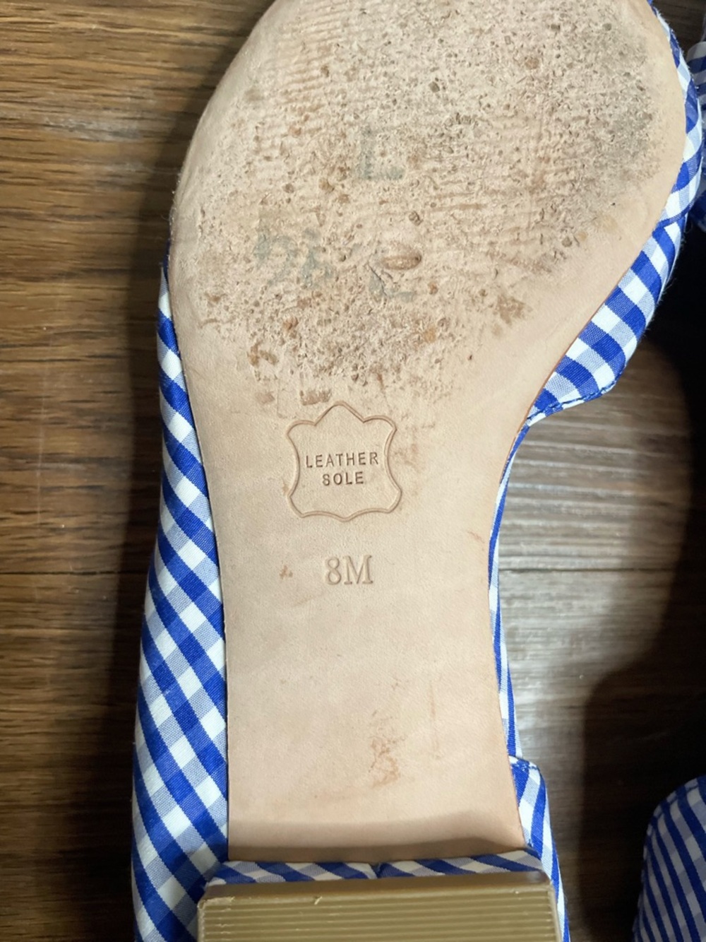 Talbots Gingham D’Orsay Bow Flats Coastal Grandmillennial Size 8 - Picture 10 of 11